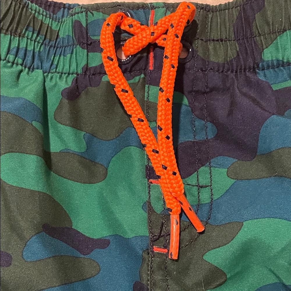 Gap Kids Camouflage Swim Shorts with Orange Drawstring - Picture 3 of 7